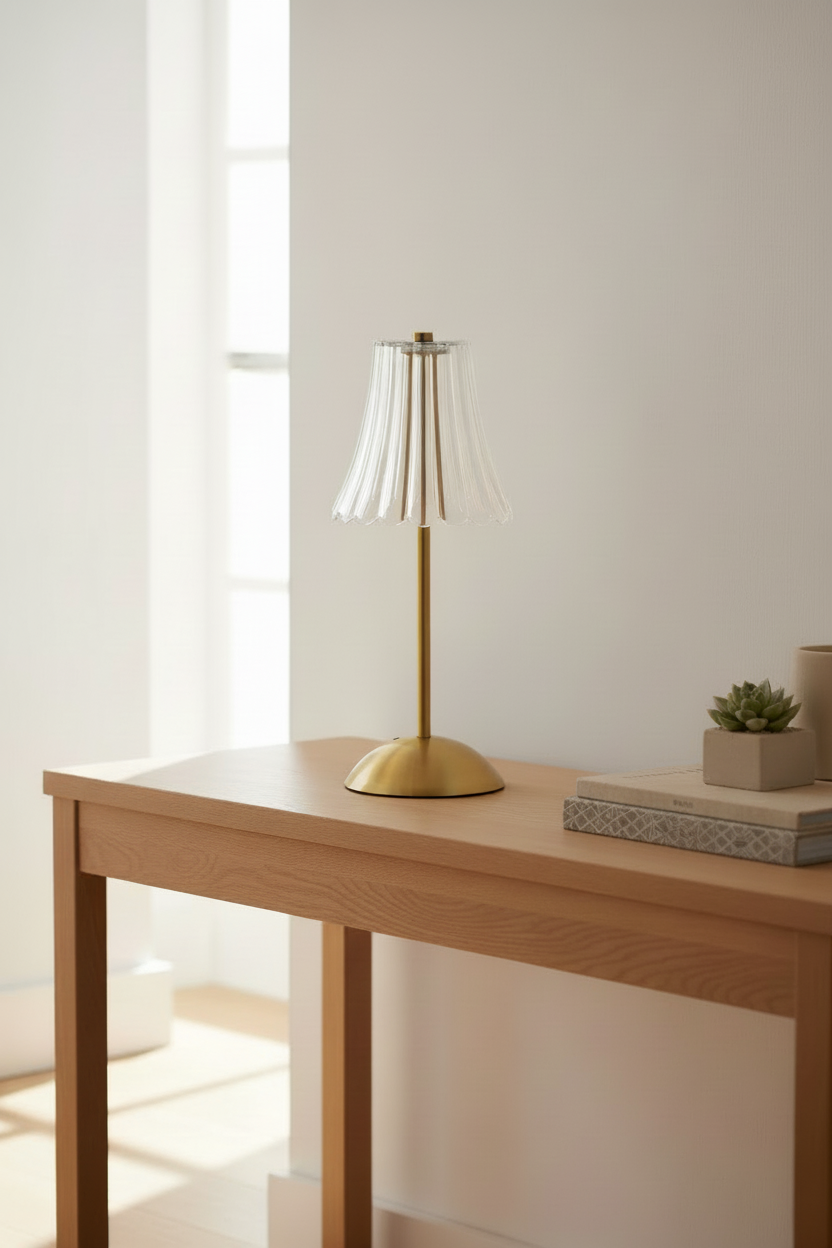 Nachttischlampe Art Déco Messing – Produktansicht 4