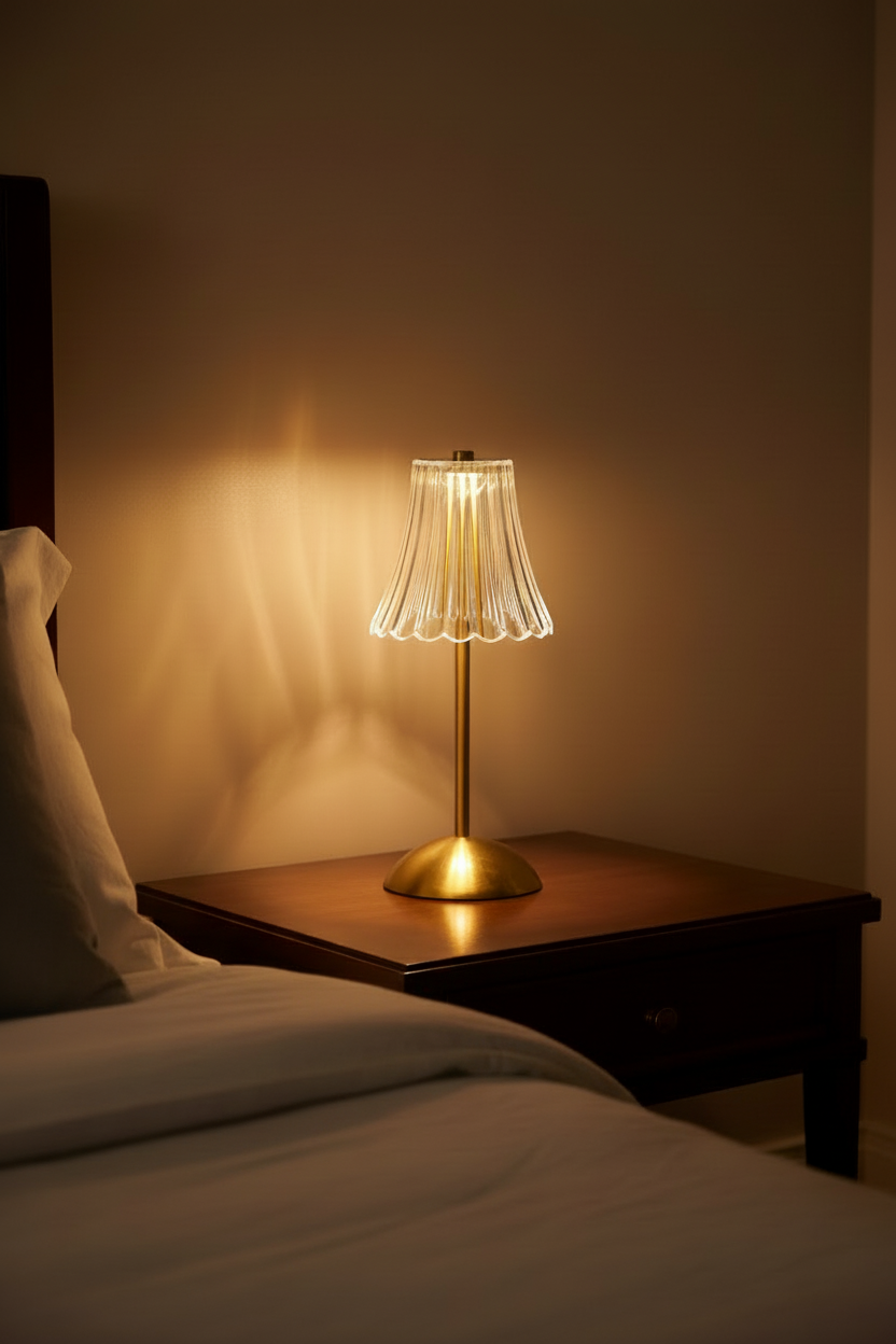 Nachttischlampe Art Déco Messing – Produktansicht 5