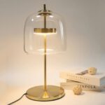 Nachttischlampe Design Glasschirm