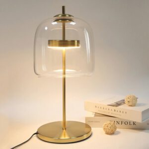 Nachttischlampe Design Glasschirm