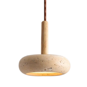 Nachttischlampe Hängend aus Travertin