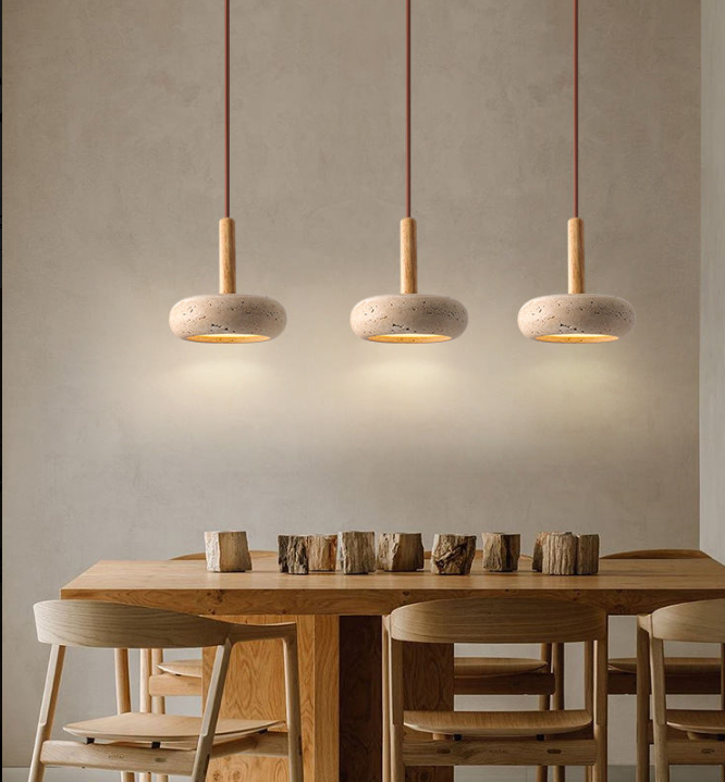 Nachttischlampe Hängend aus Travertin – Produktansicht 3