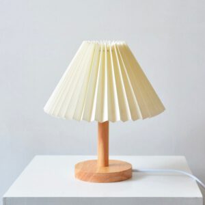 Nachttischlampe Holz Gefalteter Schirm