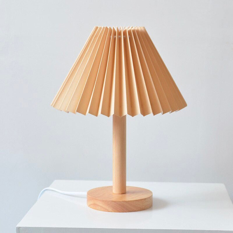 Nachttischlampe Holz Gefalteter Schirm – Produktansicht 4