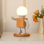 Nachttischlampe Holz Menschliche Figur