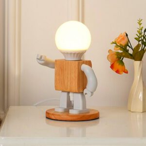 Nachttischlampe Holz Menschliche Figur