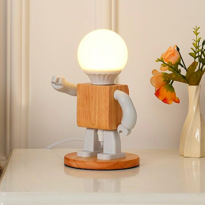Nachttischlampe Holz Menschliche Figur