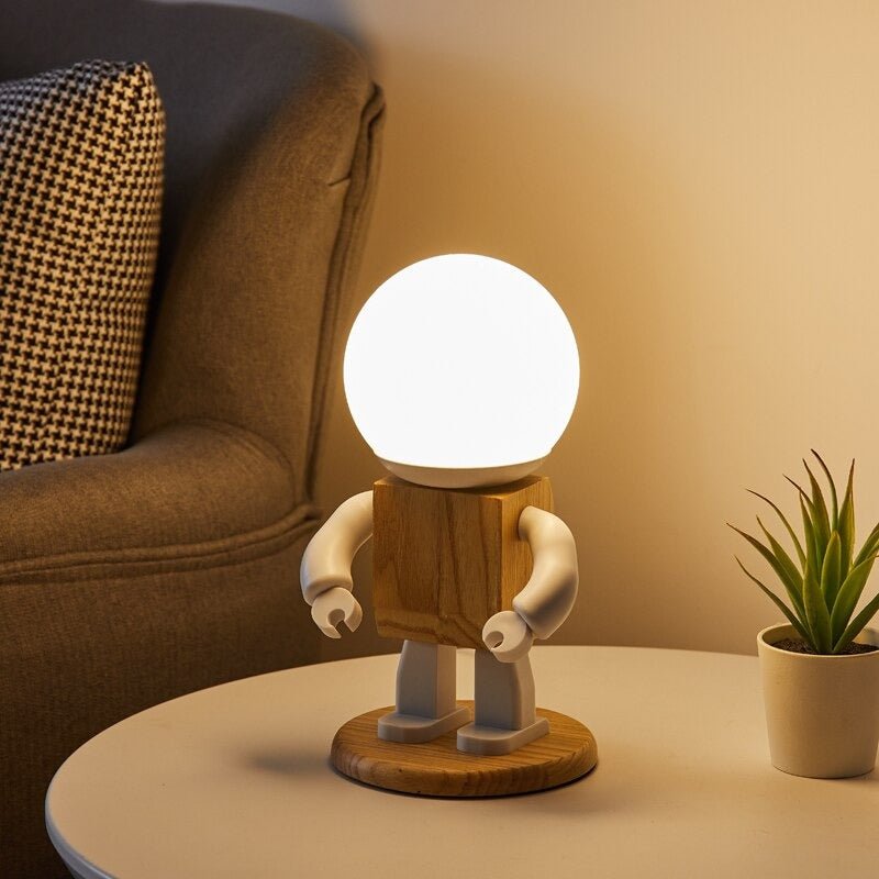 Nachttischlampe Holz Menschliche Figur – Produktansicht 2