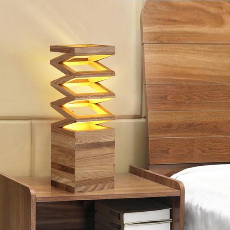 Nachttischlampe Holz Naturdesign