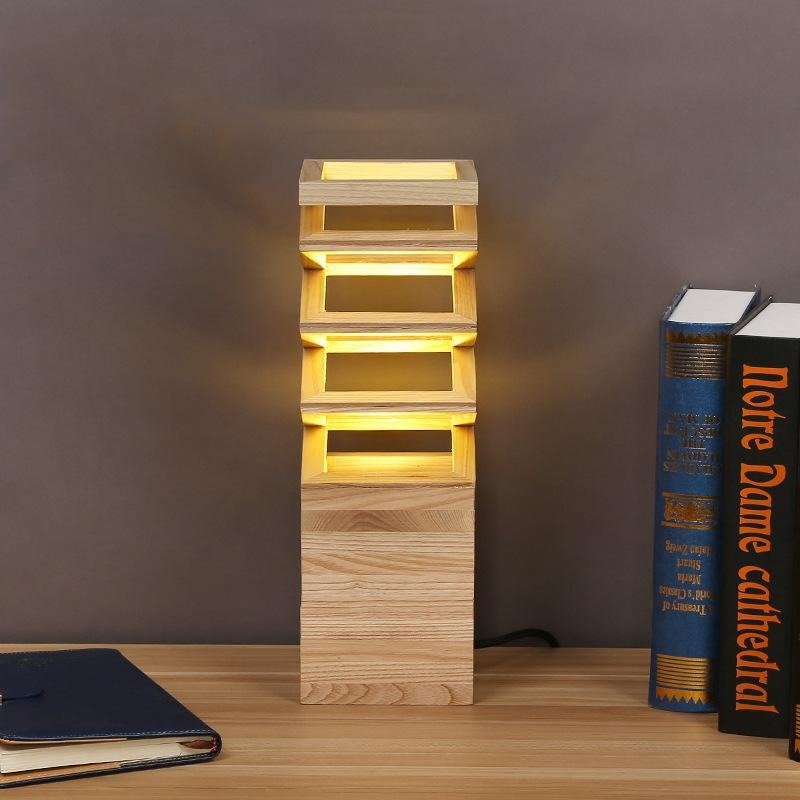 Nachttischlampe Holz Naturdesign – Produktansicht 2