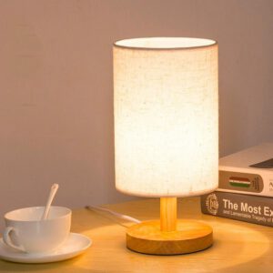 Nachttischlampe Holz Skandinavisch