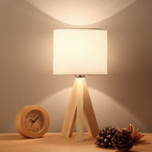 Nachttischlampe Holz Stativ Skandinavisch