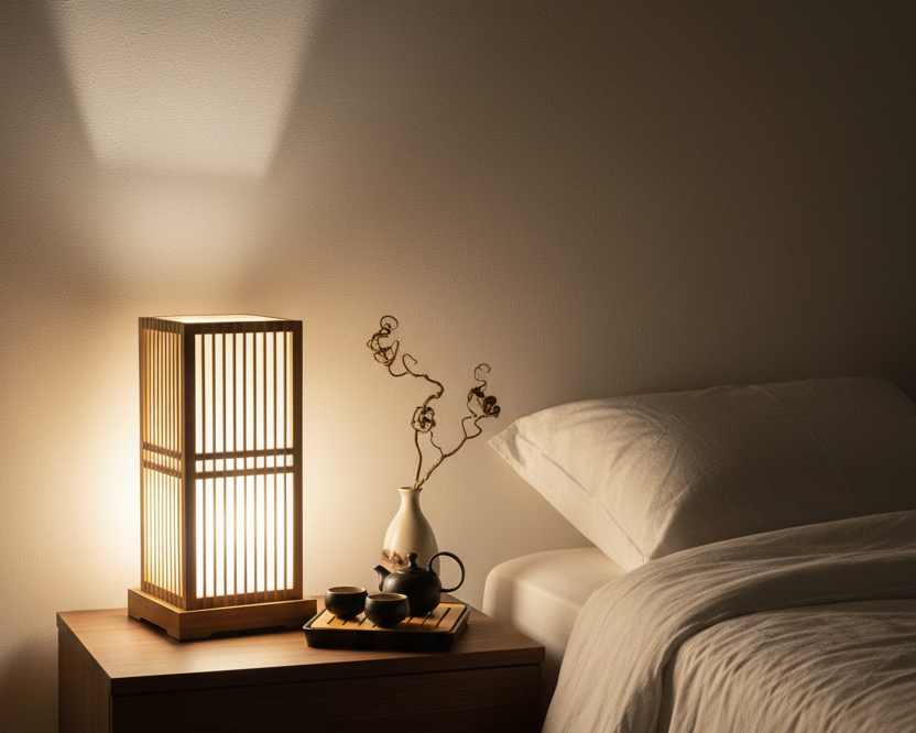 Nachttischlampe Japanisch Bodenleuchte Reispapier – Produktansicht 4