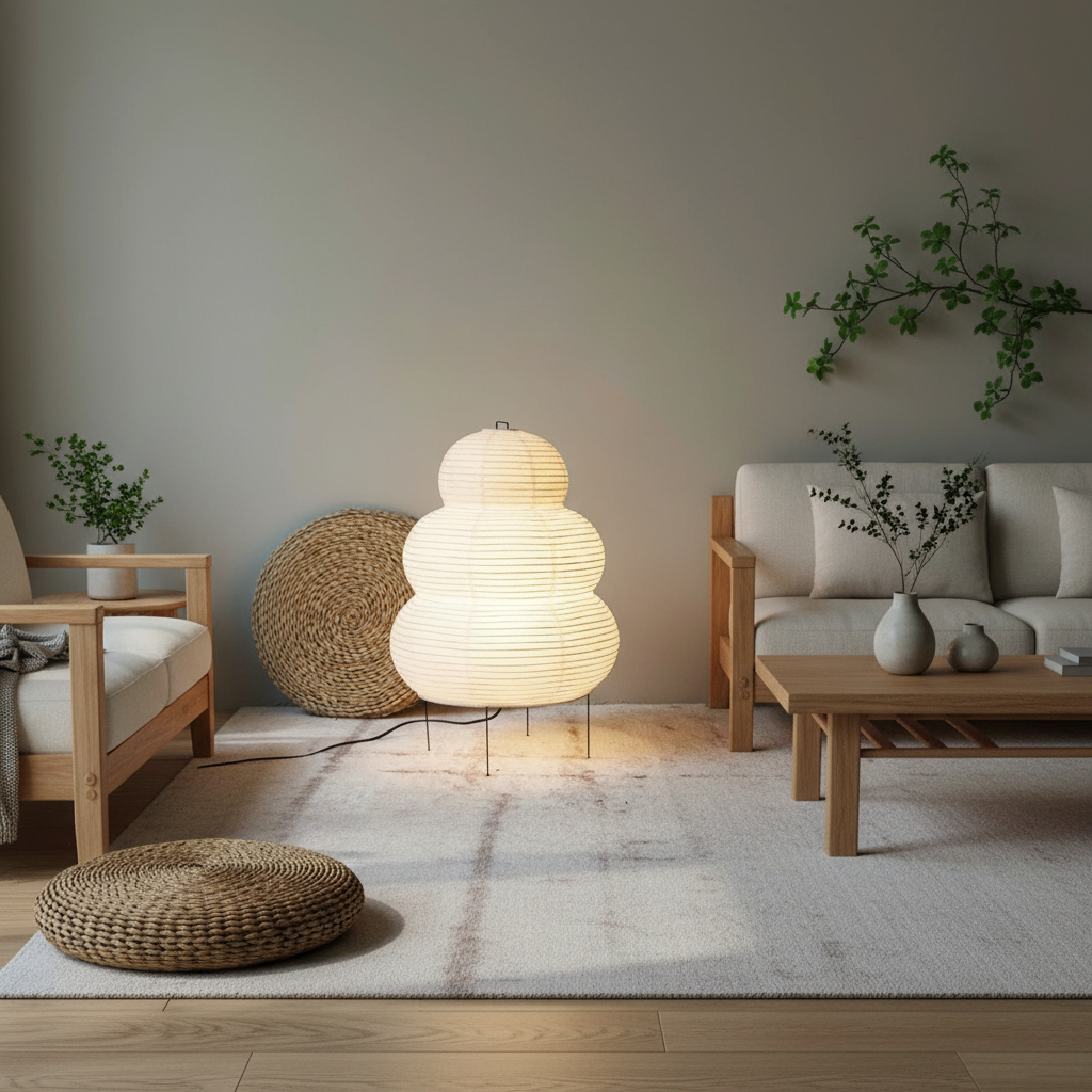 Nachttischlampe Japanisch Papierlaterne Organisch – Produktansicht 5