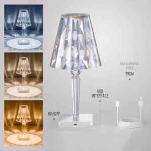 Nachttischlampe LED Diamant Facettiert