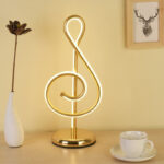 Nachttischlampe Originell Musiknote Gold