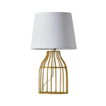 Nachttischlampe Retro Metall Gold Weiß