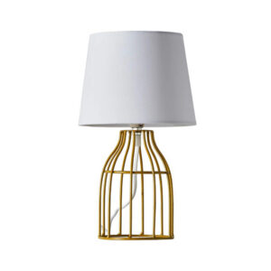 Nachttischlampe Retro Metall Gold Weiß