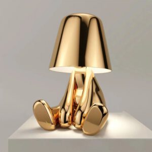 Nachttischlampe Touch Goldene Figur
