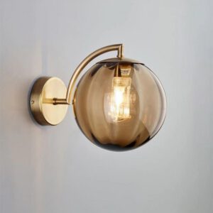 Nachttischlampe Wand Design Rauchglaskugel