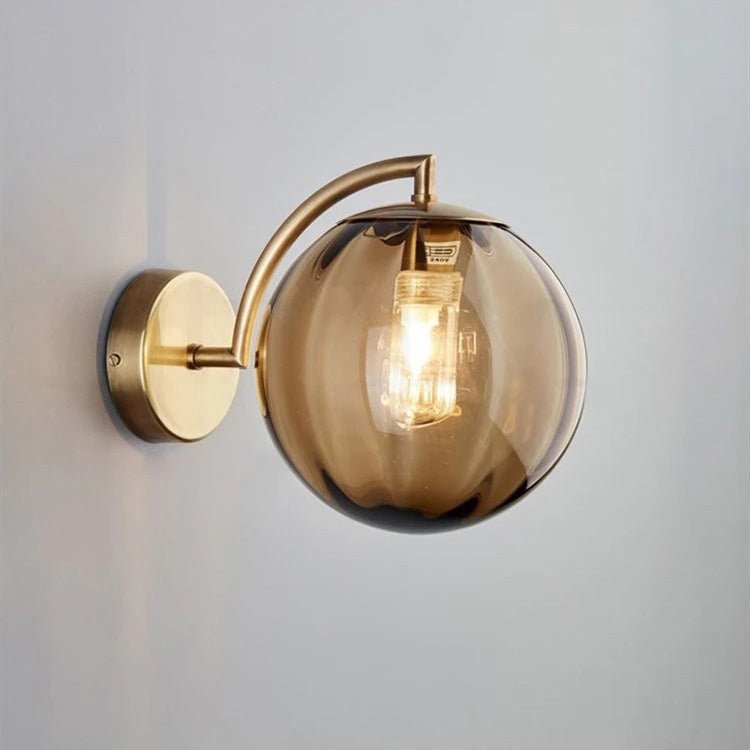 Nachttischlampe Wand Design Rauchglaskugel