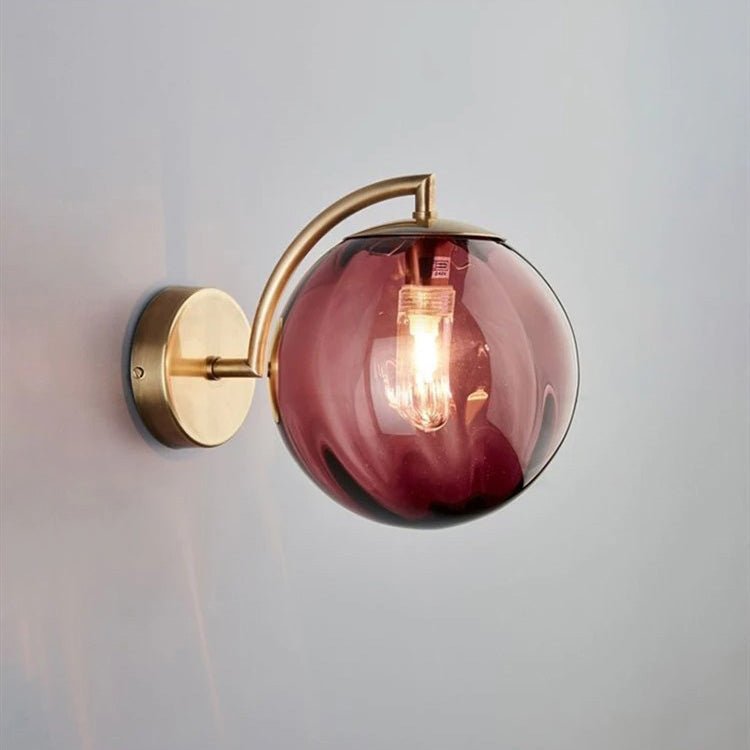 Nachttischlampe Wand Design Rauchglaskugel – Produktansicht 2