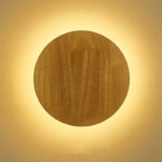 Nachttischlampe Wand Holz Rund