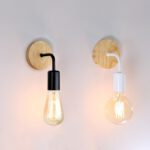 Nachttischlampe Wand Holz Zweifarbig