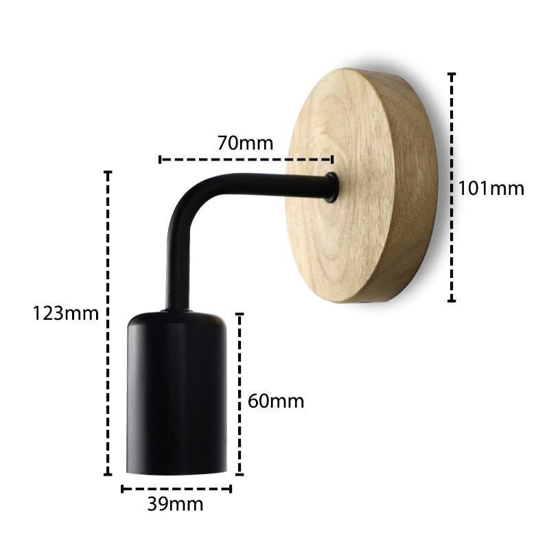 Nachttischlampe Wand Holz Zweifarbig – Produktansicht 4