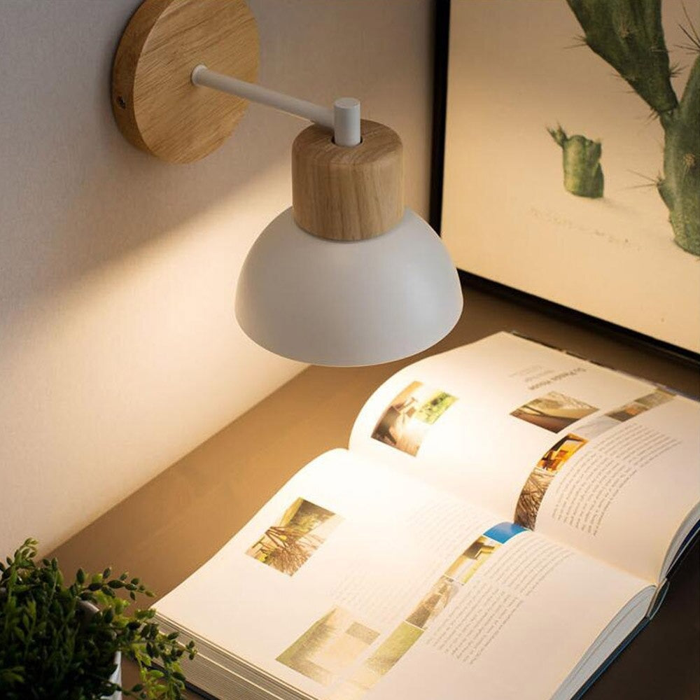 Nachttischlampe Wand Retro Holz – Produktansicht 4