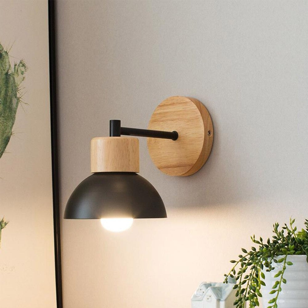 Nachttischlampe Wand Retro Holz – Produktansicht 5